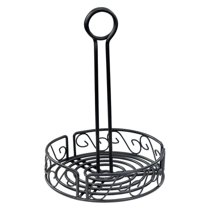 WBKH-6R - 6-1/4" Round Wire Condiment Caddy with Handle