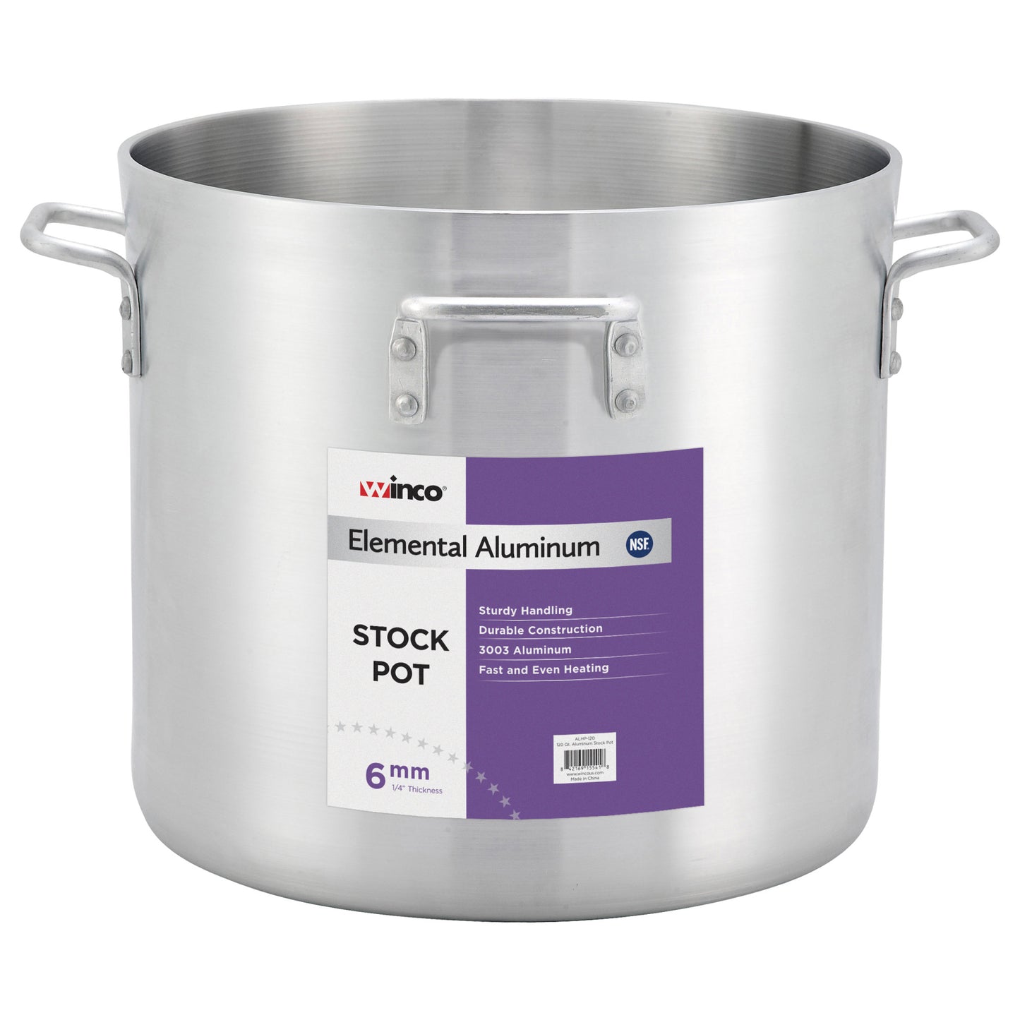 ALHP-120 - Elemental Aluminum Stock Pot, 6mm - 120 Quart