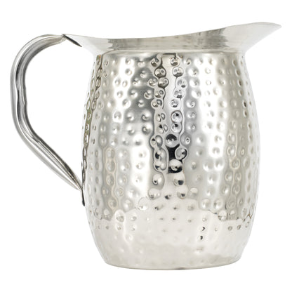 WPB-3CH - 3 Qt Hammered S/S Bell Pitcher with Ice Guard