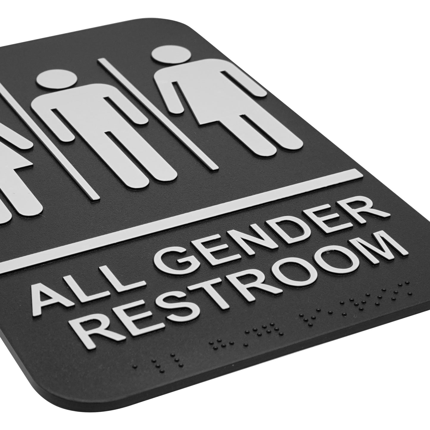 SGNB-607 - Information Signs with Braille, 6"W x 9"H - All Gender Restroom