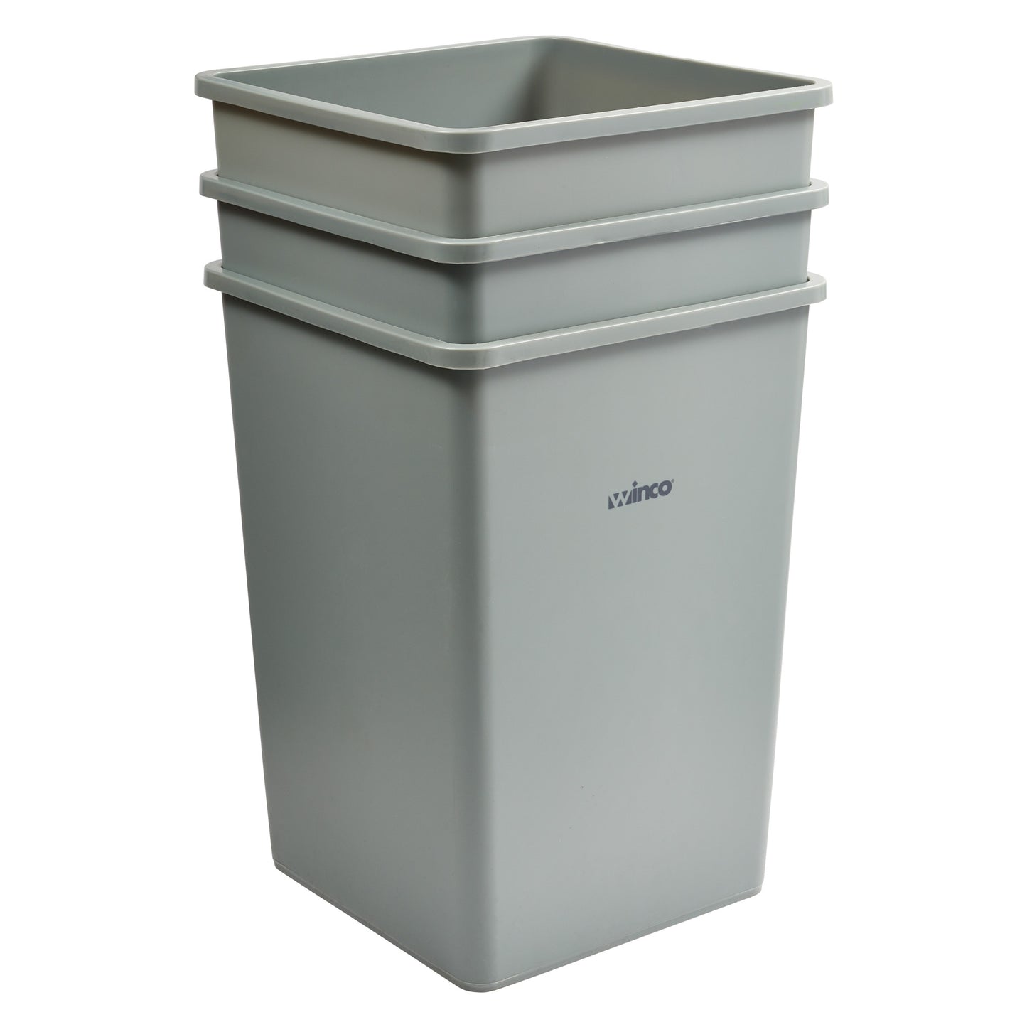 PTCS-35G - Tall Square Trash Can - 35 Gallon, Gray