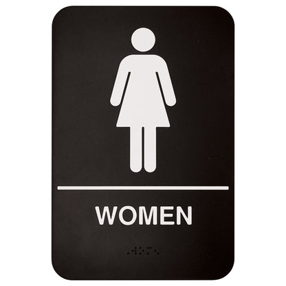 SGNB-606 - Information Signs with Braille, 6"W x 9"H - Women