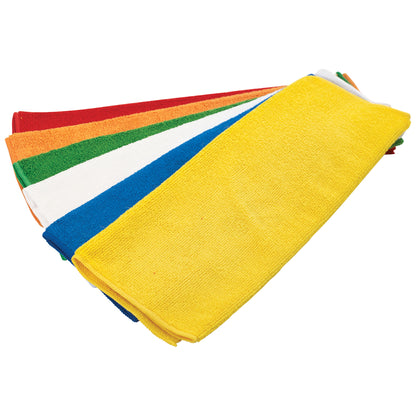 BTM-16AC - Microfiber Towel, 16" x 16", 6 Pack - Assorted