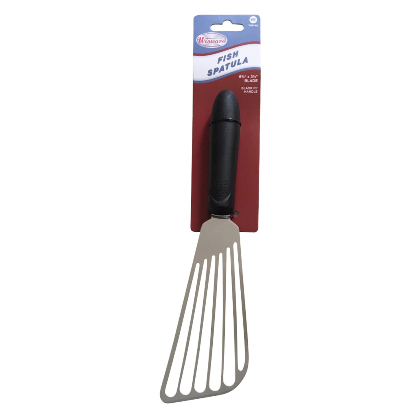 TKP-60 - Fish Spatula, Black Polypropylene Handle, 6-3/4" x 3-1/4" Blade