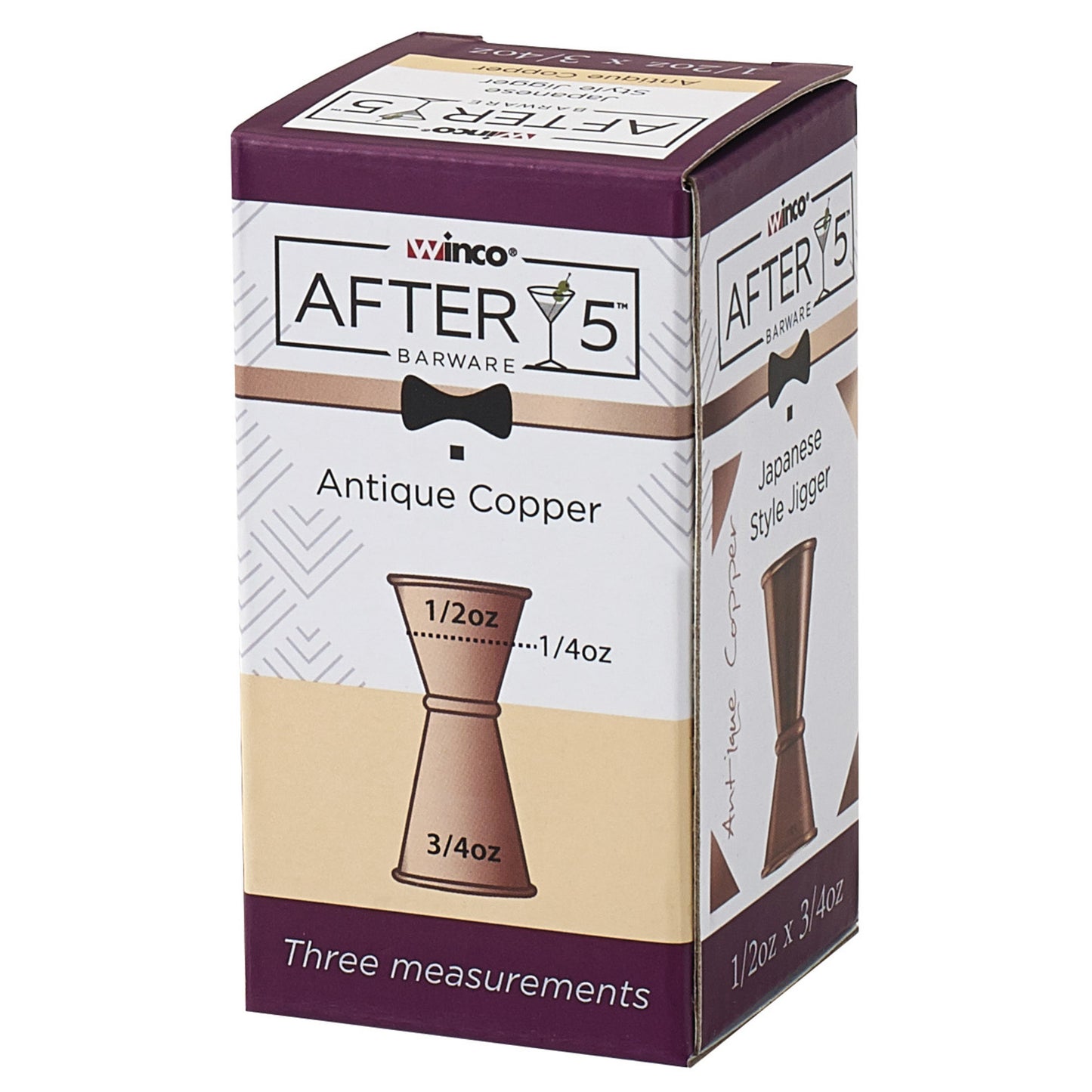 BAJ-7AC - After5 Jigger, Antique Copper - 1/2 x 3/4 oz