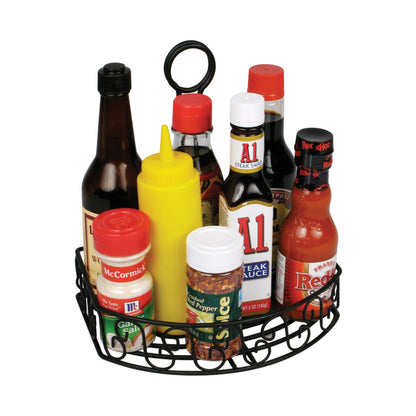 WBKH-6SB - 6-1/4" Flat-Back Wire Condiment Caddy with 8-1/4" Handle