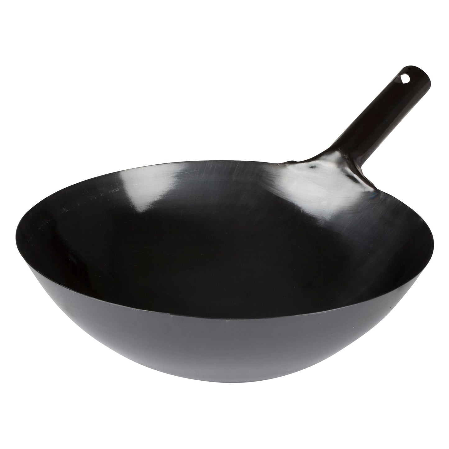 WOK-34 - Black Carbon Steel Wok - 14"